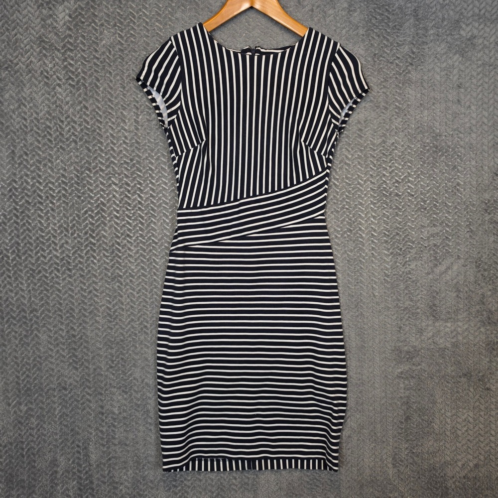 Banana Republic Womens Navy White Striped Cap Sleeve Sheath Dress Size 4 RN54023